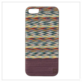 iPhone5/5S Real wood case Harmony Viola check ブラックフレーム