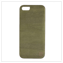 iPhone5/5S Real wood case Vivid Green Tea ブラックフレーム